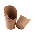 Disposable Take Out Single sided scoop Kraft Paper Cup For French Fries Chips Ice Cream Snakes