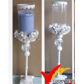 Antiguidade imitação Rose Glass Metal Candle Holder