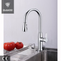 Deck mounted pull out kitchen faucet with sprayer