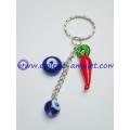 Blue evil eye glass evil eye pepper keychain