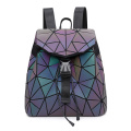 Custom wholesale fashion geometric luminous backpacks pu leather sports school students unisex backpacks travel laptop backpac