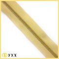 Hanging Plated Gold Chain Nylon Coil Zipper