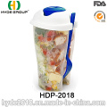 Recipiente de plástico salada Eco-Friendly 800ml com vestir Copa (HDP-2018)