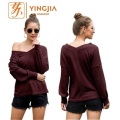 Casual Ladies Off Shoulder Tops Customized Wholesale