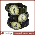 Винтажный стиль часы с кожаным ремешком женские часы из сплава
