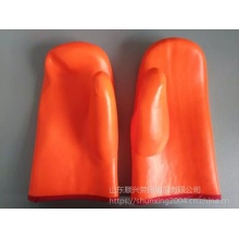 Fluorescent PVC mittens with sponge composite cloth lining