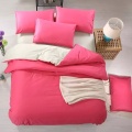 Comfortable Microfibre  Polyester Solid  Bedding Duvet Cover Set