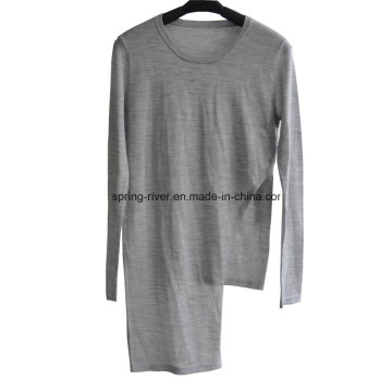 100%Wool Spring False Two-Piece Knitwear Fashion Clothing