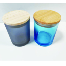 Glass container with lid gradient atmosphere candle cups