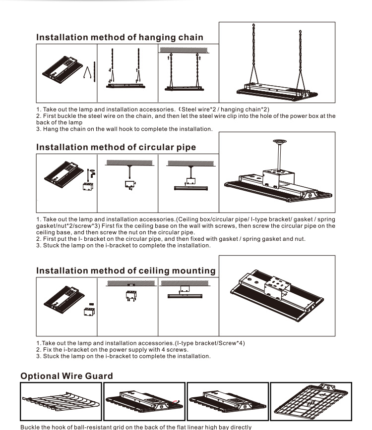  flat linear high bay lights