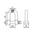 D Shackle SS With Safety Screw Collar Pin