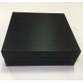 Caja de madera MDF de cuero de fibra de carbono negro vacío