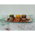 Boat Shape Wooden Candle Tray Set