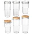 Glass Mason Jar Tumbler Reusable Drinking Boba Cups