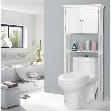 Wooden Standing Tall White Bathroom Cabinet