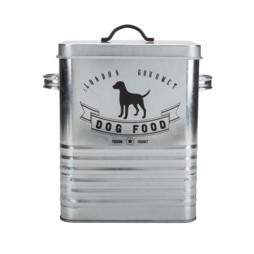 Galvanized steel dog food container