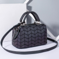 Custom PU leather geometric pillow bag luminous handbags