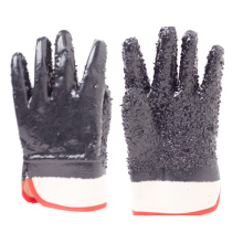 Guantes con revestimiento de PVC negro anti-corte