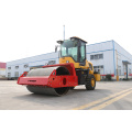 6-ton vibratory roller with front steel wheel and rear rubber wheel