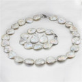 Freshwater 20mm AA Coin Pearl Últimas Design Real Pearl Set