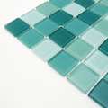 Mixed green crystal glass mosaic tiles