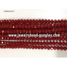 opaque roundel glass bead-dark red