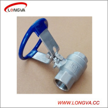 Sanitary Stainless Steel Two Piece Threaded Ball Valve with Oval Handle