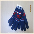 woman deer patttern acrylic knitted gloves