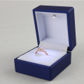 Blue Plastic LED Light Jewelry Box for Ring