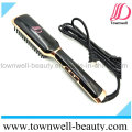 LCD Salon Peluquería Herramientas Ceramic Flat Iron Brush Profesional