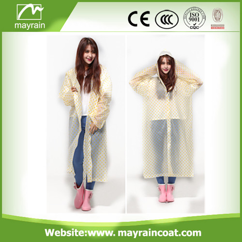 PVC Raincoat with Blue Dots