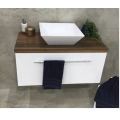 Encimera de tocador de baño de madera maciza personalizada