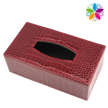 Mode Leder Rechteck Tissue Box (ZJH076)