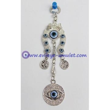 Blue Evil Eye with Horse Shoe hanging decoration ornament