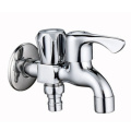 Double Handle Chromed SS Bathroom Washing Machine Faucet