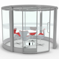 Curved steel ultra-transparent privacy glass