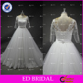 Real Photos Half Sleeve Ball Gown Ivory Tulle Wedding Dress Bridal Gown