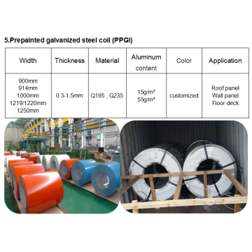 Bobine d&#39;acier galvanisé prélaqué (PPGI)