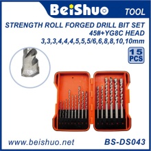 15PCS DIN338 HSS Twist Drill Bits Set avec haute qualité