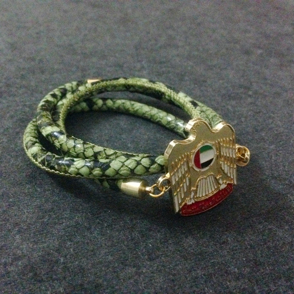 UAE Badge Stingray Leather National Day Gift Bracelet