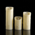 Big size real paraffin wax LED pillar candle