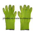 Hi Viz Yellow Work Glove with PU Finger Coated (PN8019)