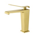Chrome Single Square Handle Deck Mounted Hot And Cold Lead Free Brass Matt Black Basin Faucet