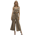 Ladies sleeveless top long pant set for women