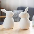 Décor de Pâques de lapin blanc en céramique