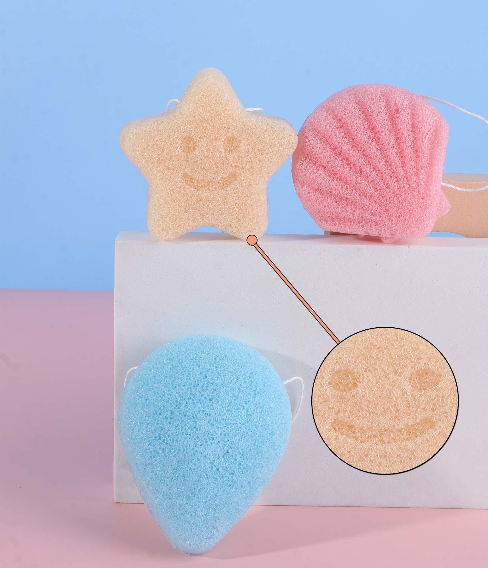 zoomed in on the konjac sponge