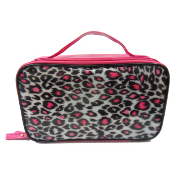 PVC-Make-up-Handtaschen mit pink Leopard drucken