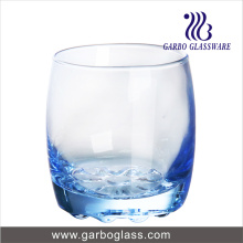 Verre à l&#39;eau en verre couleur bleue Whit DOT Bottom