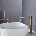 Brushed Gold High Rise Bathroom Faucet