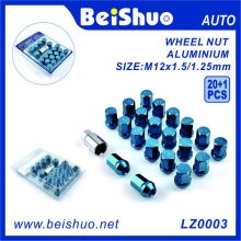 20 + 1 PCS Hex Aluminium verzinktes Radmutter Set